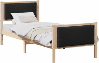 vidaXL Estructura De Cama Con Cabecera Negro 80 X 200 Cm Tela Vidaxl