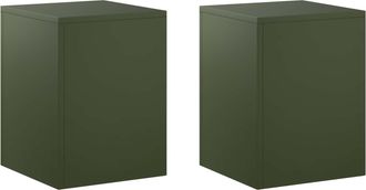 vidaXL Soporte De Plantas 2 Pcs Verde Oliva 30 X 30 X 40 Cm Acero Vidaxl