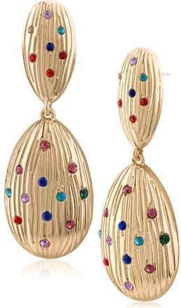 Jardin Fluted Crystal Drop Earrings in Multi/Gold at Nordstrom Rack