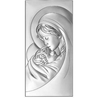 OEM Imagen Plateada De Nuestra Se&ntilde;ora, Recuerdo De Bautismo, Comuni&oacute;n, Boda 6381 6 X 12 Cm