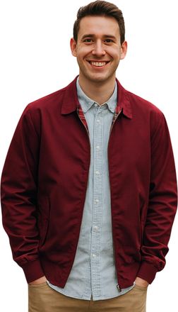 Urban Road Mens Classic Vintage Harrington Bomber Jacket Wine