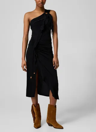 Isabel Marant Womens Juliane ruffled single-strap dress