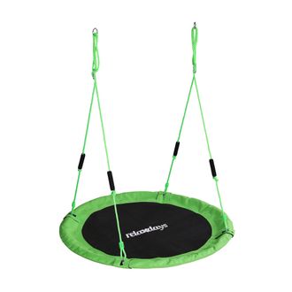 Relaxdays Columpio Nido Relaxdays, Redondo, Asas De Espuma, Para Ni&ntilde;os, Ajustable, Exterior, &Oslash;: 120 Cm, Hasta 100 Kg, Verde