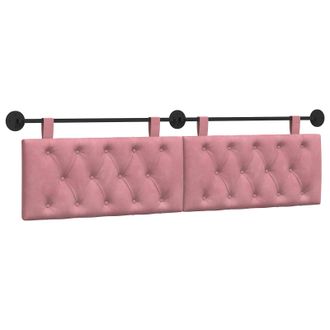 vidaXL Cabecero Colgante Con Luz Led Rosa Terciopelo Vidaxl