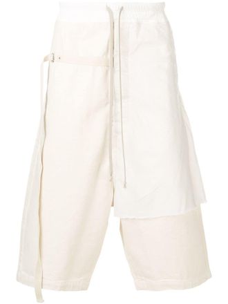 Rick Owens Shorts running a strati - Toni neutri