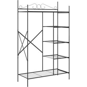 vidaXL Armario Abierto Con Estante Negro 104,5 X 45 X 172 Cm Acero Vidaxl