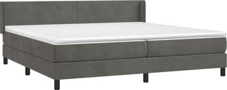 vidaXL Cama Box Spring Con Colch&oacute;n Terciopelo Gris Oscuro 200x200 Cm Vidaxl