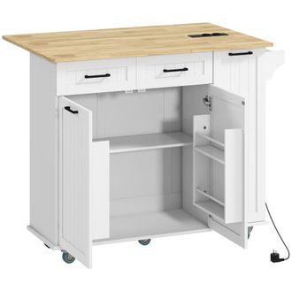 HOMCOM Isla de cocina 112x74x94.5 cm blanco