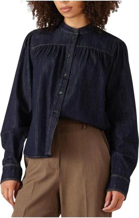 Second Female Dames, Blouses & Shirts, Blauw, Maat: XS Denim