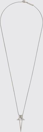 Rick Owens Pentagram Chrome-Plated Brass Necklace with Sliding Star Pendant