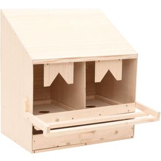vidaXL Ponedero Para Gallinas 2 Compartimentos Madera Pino 63x40x65 Cm Vidaxl