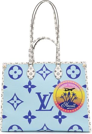 Louis Vuitton Blue Multi-Color Monogram Canvas Monogram Reverse Canvas Shoulder Bag Tote Bag (Pre-Owned)