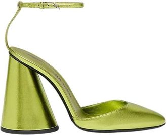 The Attico Luz Acid Green Gelamineerde Sandalen met Hak - Dames - Sandalen met hakken - Groen - 39 EU - Leer - Schoenen