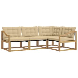 vidaXL Conjunto De Sof&aacute;s De Exterior Con Coj&iacute;n 4 Pcs Y Beige Vidaxl