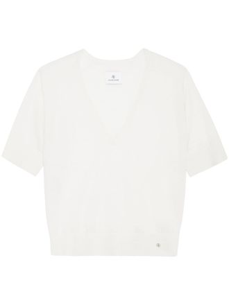 Anine Bing Aria logo-plaque T-shirt - White