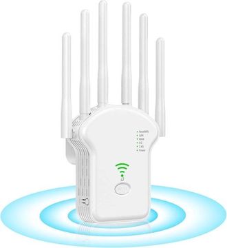 No Brand Extensor Wi-fi De 1200 Mbps, Repetidor De Largo Alcance Un 78 % M&aacute;s R&aacute;pido Con Ethernet, Alcance De 12 000 Pies Cuadrados, Admite 100 Dispositivos, Do