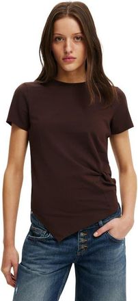 Cotton On Womens Twist Short Sleeve Tee in Dark Oak at Nordstrom, Size Xx-Small