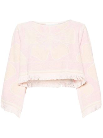 Zimmermann Pop towelling cropped top - Pink