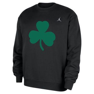 Nike Jordan Mens Boston Celtics Statement Essentials Jordan NBA Fleece Crew-Neck Sweatshirt in Black | HM6473-010