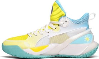 Generic Mens Mesh Basketball Shoes with Shock-Absorbing Soft Sole Durable Fashionable Training Boots Walking Shoes(Yelolw,4.5 UK)