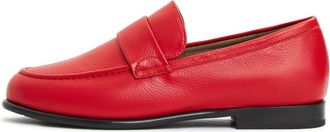 Cesare Gaspari Leren Loafers met Blokhak - Dames - Loafers - Rood - 37 EU - Leer - Schoenen