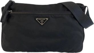 Prada Pre-owned Tessuto Nylon Schoudertas - Dames - Vintage Schoudertas - Zwart - ONE Size - Nylon - Vintage