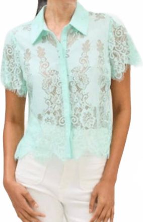 Allison New York Meadow Button Down Blouse In Green