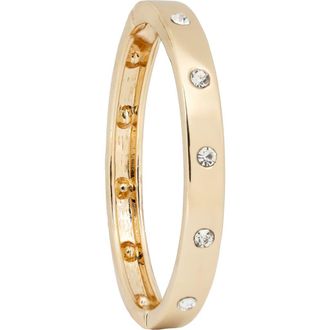 Saachi Crystal Studded Hinged Bangle Bracelet in Gold at Nordstrom Rack