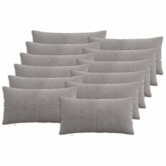 vidaXL Funda De Almohada 12 Pcs Almelo Gris Claro 40 X 80 Cm Pana Vidaxl