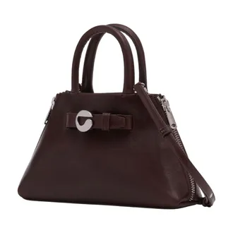 Coperni Womens Data Top Handle Bag Brown Calfskin
