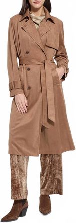 Lyss&eacute; Agatha Vegan Suede Trench Coat In Camel