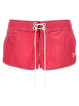 Tom Ford Fuchsia Logo nylon shorts