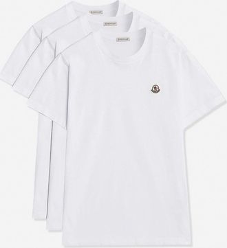 Moncler 3 PACK ARCHIVE LOGO T SHIRT Size: XXL, colour: WHITE