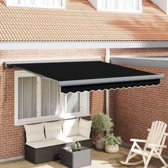 vidaXL Toldo Retr&aacute;ctil Negro 300 X 250 Cm Tela, Metal Vidaxl
