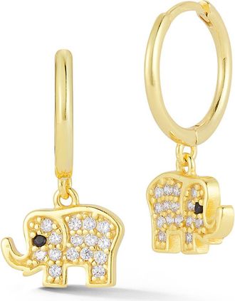 Glaze Jewelry Pavè Elephant Huggie Hoop Earrings in Gold at Nordstrom Rack
