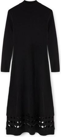 Motivi Gebreide Jurk met Cut-Out - Dames - Kleedjes - Zwart - XS - Polyester - Kleedjes