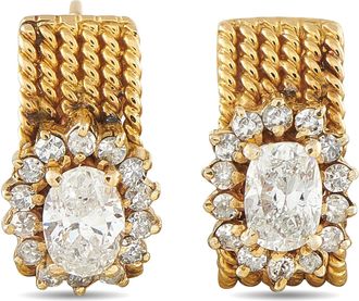 Luxury Bazaar 14K Yellow Gold 1.25ct Diamond Earrings MF04-081226