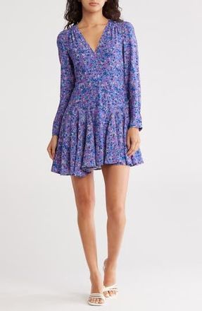 Joie Rowley Pleated Long Sleeve Dress in Deep Lavender Multi at Nordstrom Rack, Size 00