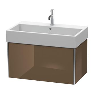 Duravit Duravit Xsquare Vanity Unidad De Pared 78,4x 46,0 Cm, 1 Extra&iacute;ble, Para Lavabo Vero Air 235080, Color (frente/cuerpo): Marr&oacute;n Oliva Laca Alto Brillo -