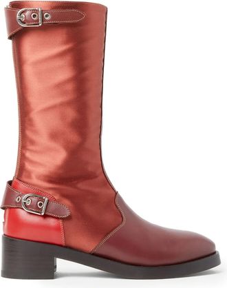 Durazzi Milano satin leather buckle boots - women - Calf Leather/Leather/Rubber - 39 - Red