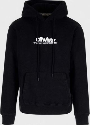 Off-white Mens Chunky Logo Slim Hoodie Black White - Size X-Small