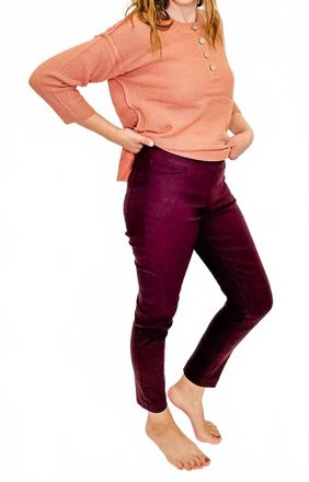 Multiples Slim-Sation Ankle Pants In Eggplant