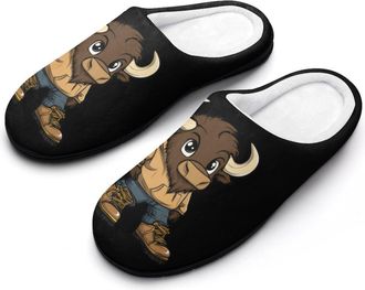 Generic Buffalo Womens Slippers Warm House Slippers Indoor House Shoes with Anti-Skid Rubber Sole