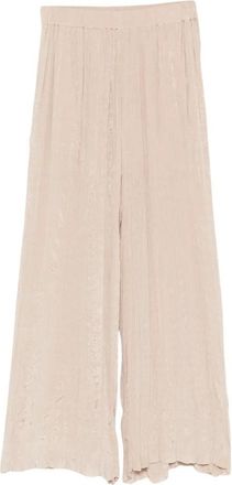 Alysi Wijde Broek - Dames - Wijde Broeken - Beige - M - Broeken
