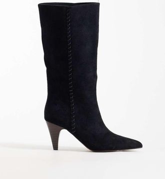 Asos Calliope - Stivali al ginocchio neri con tacco e impunture-Nero