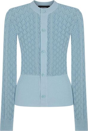 Dsquared2 pointelle-knit cotton cardigan - women - Cotton - S - Blue