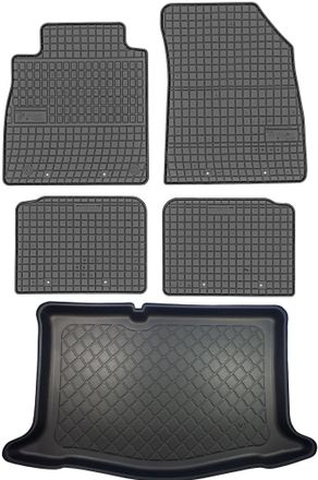 OEM Nissan Micra V K14 Hatchback Desde Marzo De 2017. Juego: Alfombrillas De Goma Para Coche + Alfombrilla Para Maletero