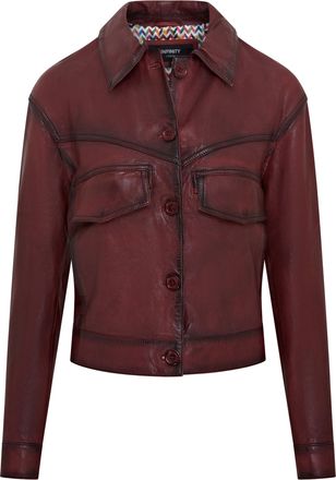 Infinity Leather Rode retro biker leren damesjas - Kopervik
