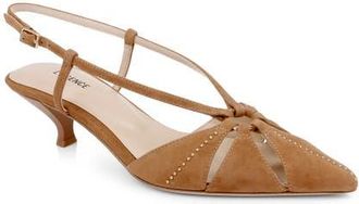 L'agence Adavi Pointed Toe Slingback Pump in Sand Suede at Nordstrom, Size 7.5