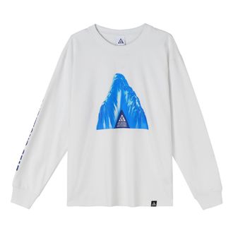 Nike Mens Nike x ACG Ice Cave Casual Sports Breathable Round Neck Long Sleeves White T-Shirt DJ5777-121
